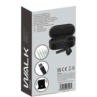 WALK AUDIO TRUE WIRELESS IN EAR EARPHONES/IN EAR HEADPHONES PLUS CLEANING KIT WITH BASS BOOST TRUSOUND TECHNOLOGY [ACCESSORIES] [Accessories]
