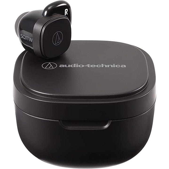 Audio-Technica ATH-SQ1TW Truly Wireless Earbuds, Black [Accessories]