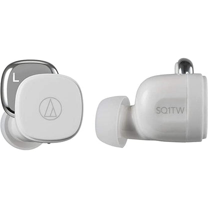 Audio-Technica ATH-SQ1TW Truly Wireless Earbuds, White [Accessories]