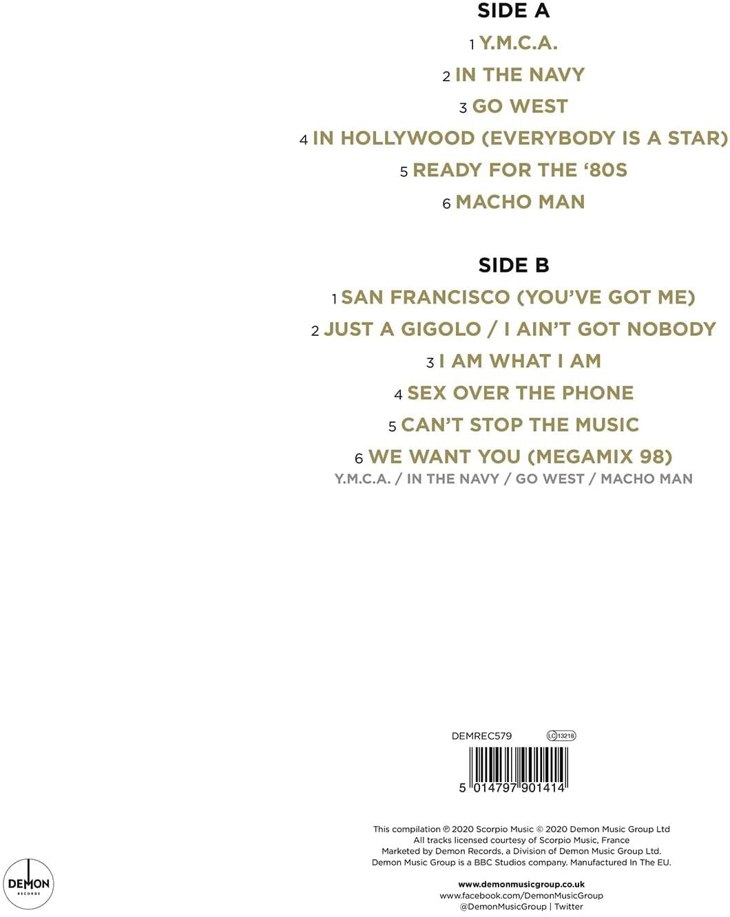 GOLD - VILLAGE PEOPLE [Vinyl]