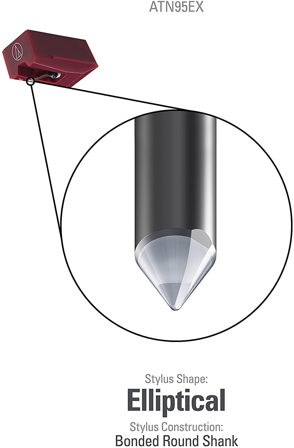 AUDIO TECHNICA ATN95EX DAIMOND ELLIPTICAL STYLUS [ACCESSORIES]