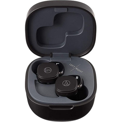 Audio-Technica ATH-SQ1TW Truly Wireless Earbuds, Black [Accessories]