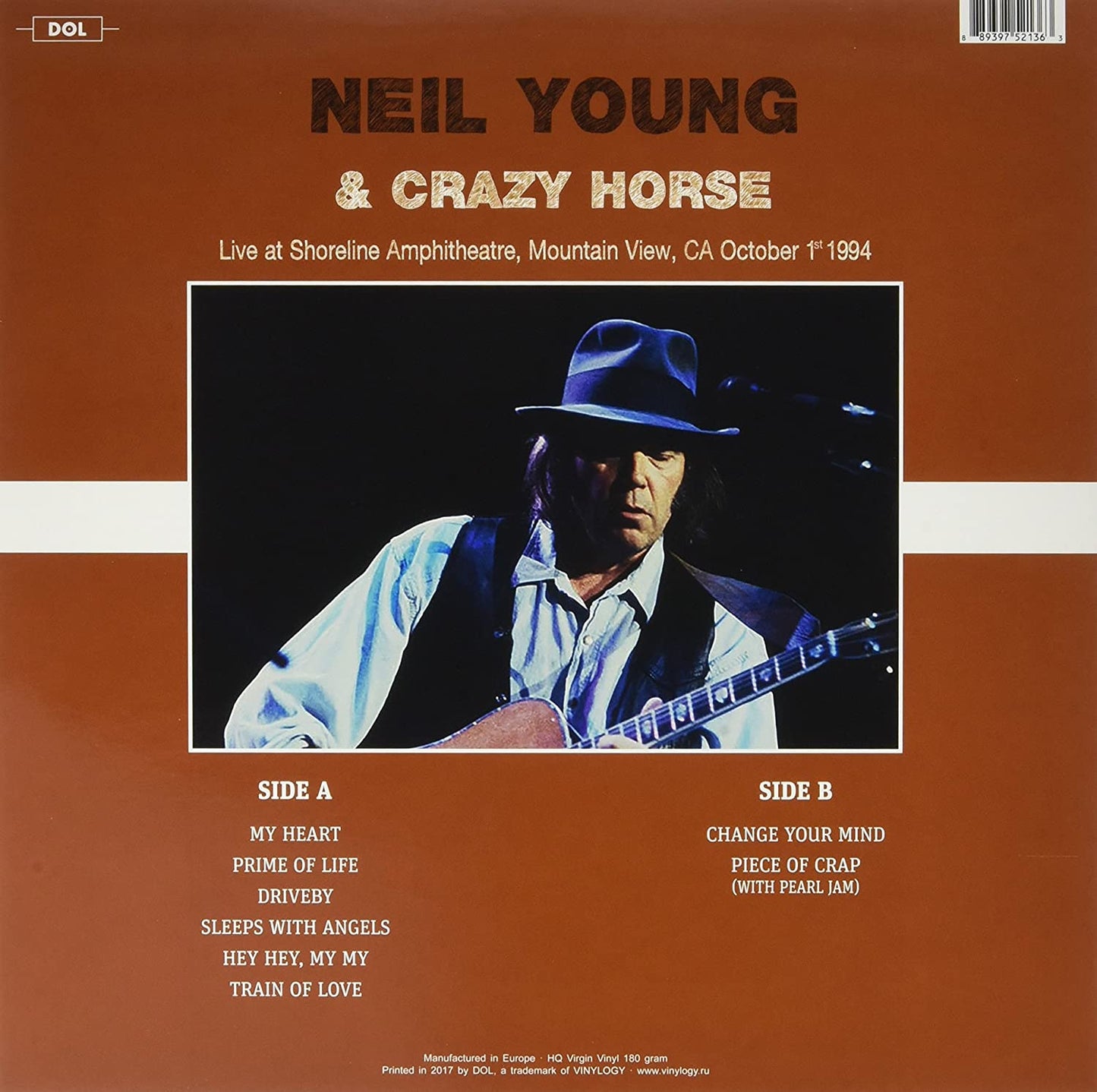 NEIL YOUNG - LIVE AT SHORELINE AMPHITHEATRE [COLOUR VINYL]